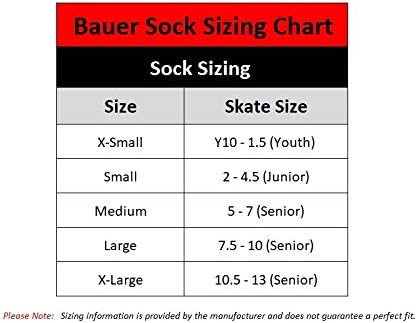Bauer Hockey Performance Skate Sock ('21), Low (X-Large), Black, 1059309
