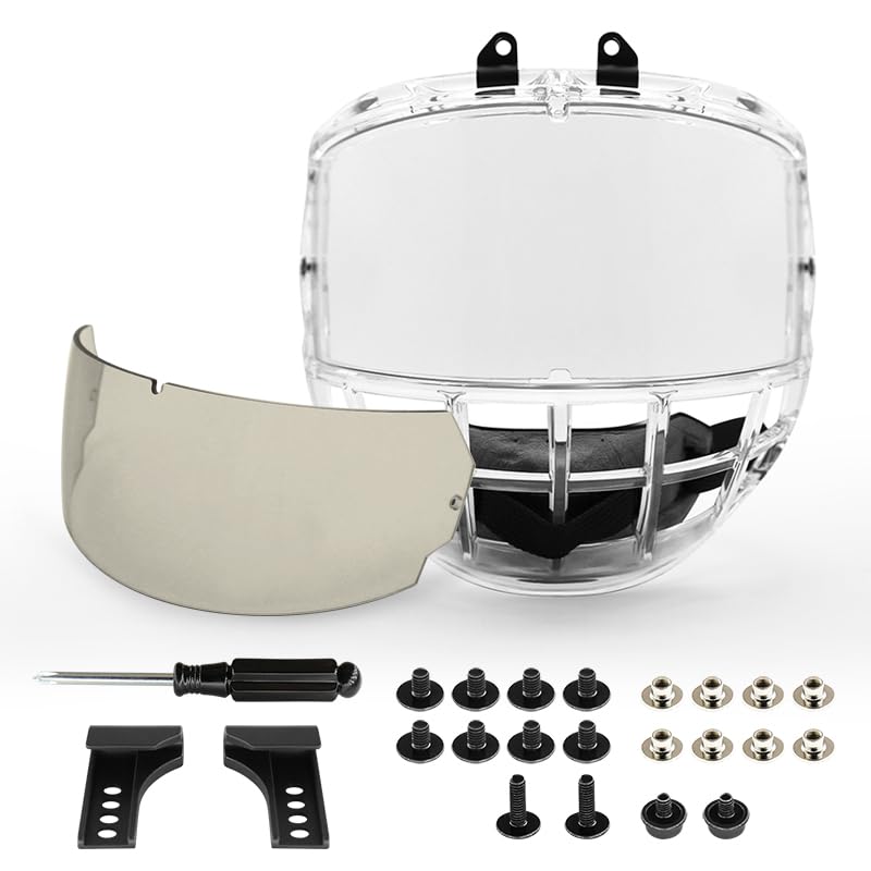 GY Hockey Full Shield Visor Junior Hockey Visor Ice Hockey Helmet Full Face Protection Visor (Clear)