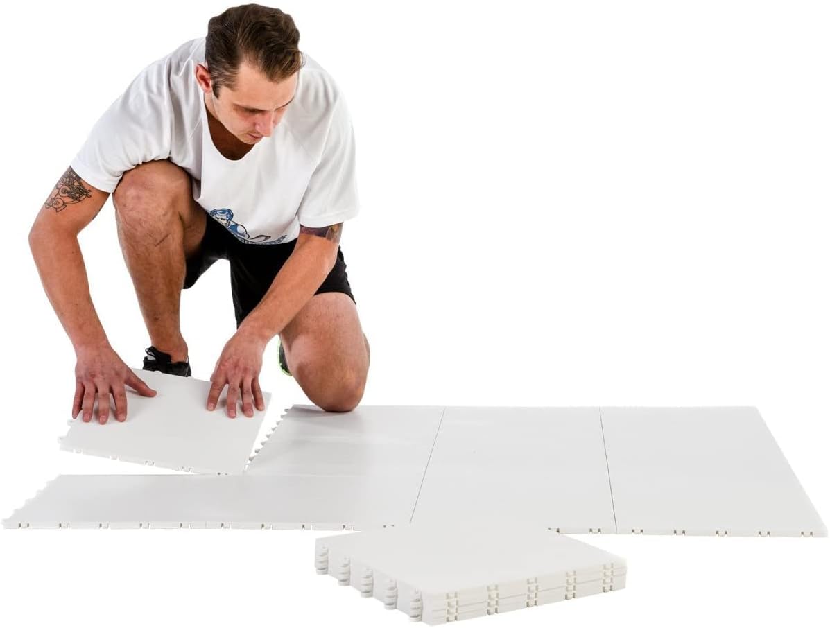 Hockey Revolution My Puzzle Durable Flooring Tiles - Slick Interlocking Training Surface for Stickhandling, Shooting, Passing - Build Your Own Platform (8 Tiles (9.39 sqft)