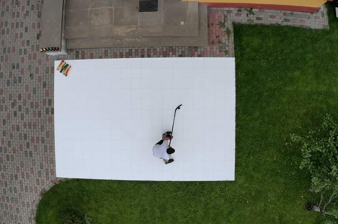 Hockey Revolution My Puzzle Durable Flooring Tiles - Slick Interlocking Training Surface for Stickhandling, Shooting, Passing - Build Your Own Platform (8 Tiles (9.39 sqft)