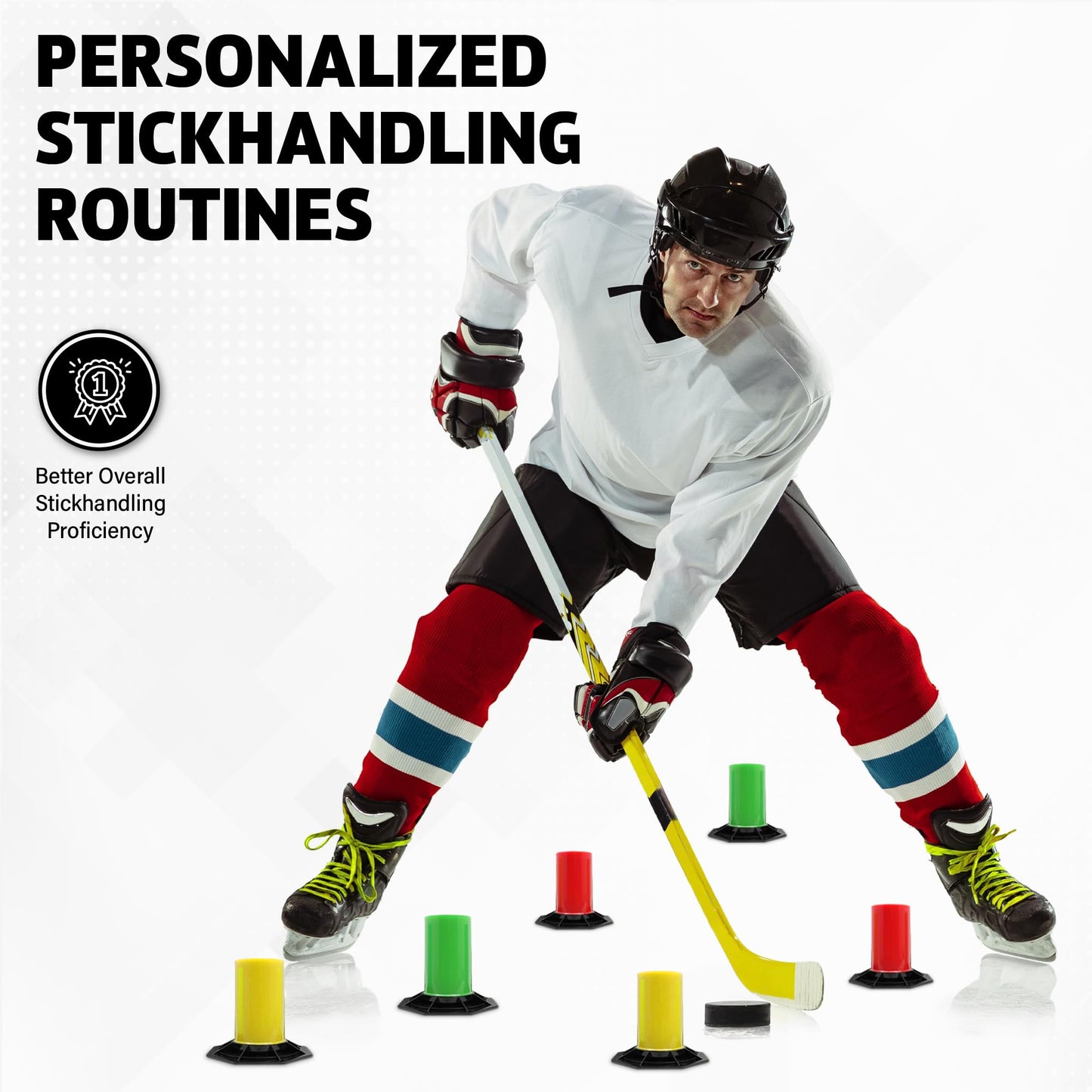 The Snake Trainer - Lightweight Stickhandling Training Tool - Hockey Training Equipment for Puck Control, Reaction Time and Coordination - Portable, Durable and Adjustable
