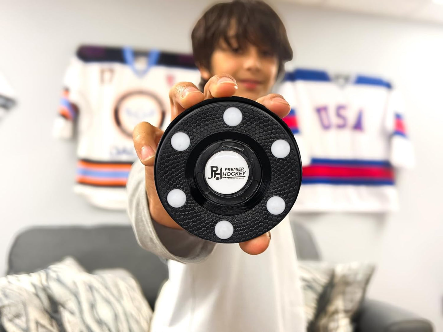 Premier Sports - 3 Pack Inline Hockey Pucks – Fast Glide with 6 Slider Dots, Crosshatch Design for Realistic Feel – Street, Roller and DEK Hockey