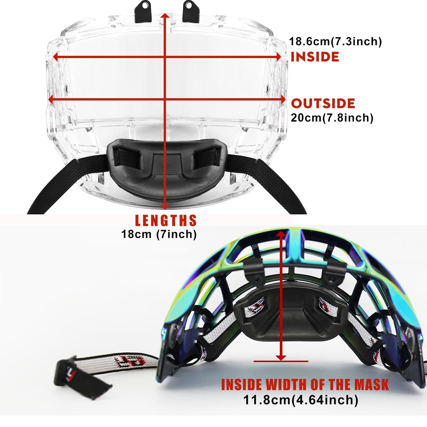 GY Hockey Full Shield Visor Junior Hockey Visor Ice Hockey Helmet Full Face Protection Visor (Clear)