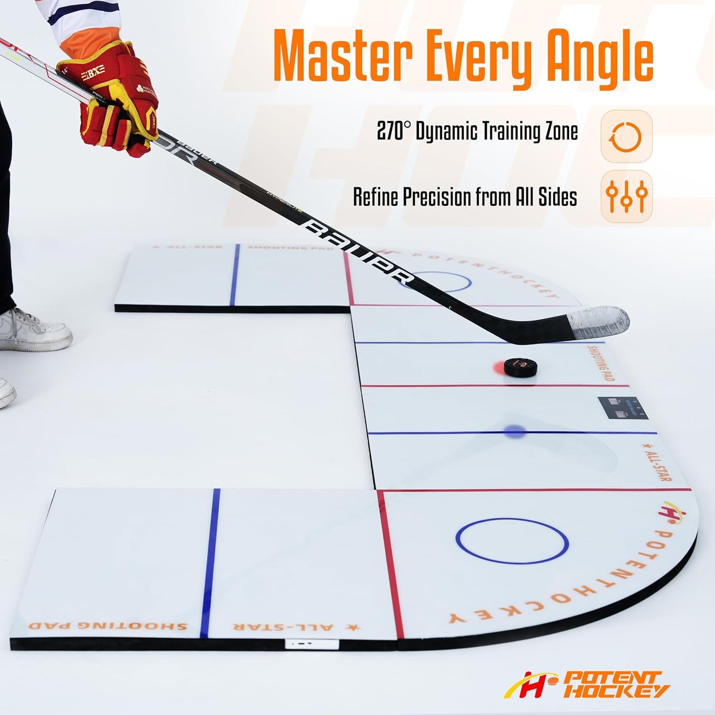 Ultimater Dangler 2.0 - Advanced 270° Stickhandling Training System - Intelligent Sensor-Puck Technology, Dynamic Drill Modes, Smooth Glide Synthetic Ice Pads - Hockey Training Equipment