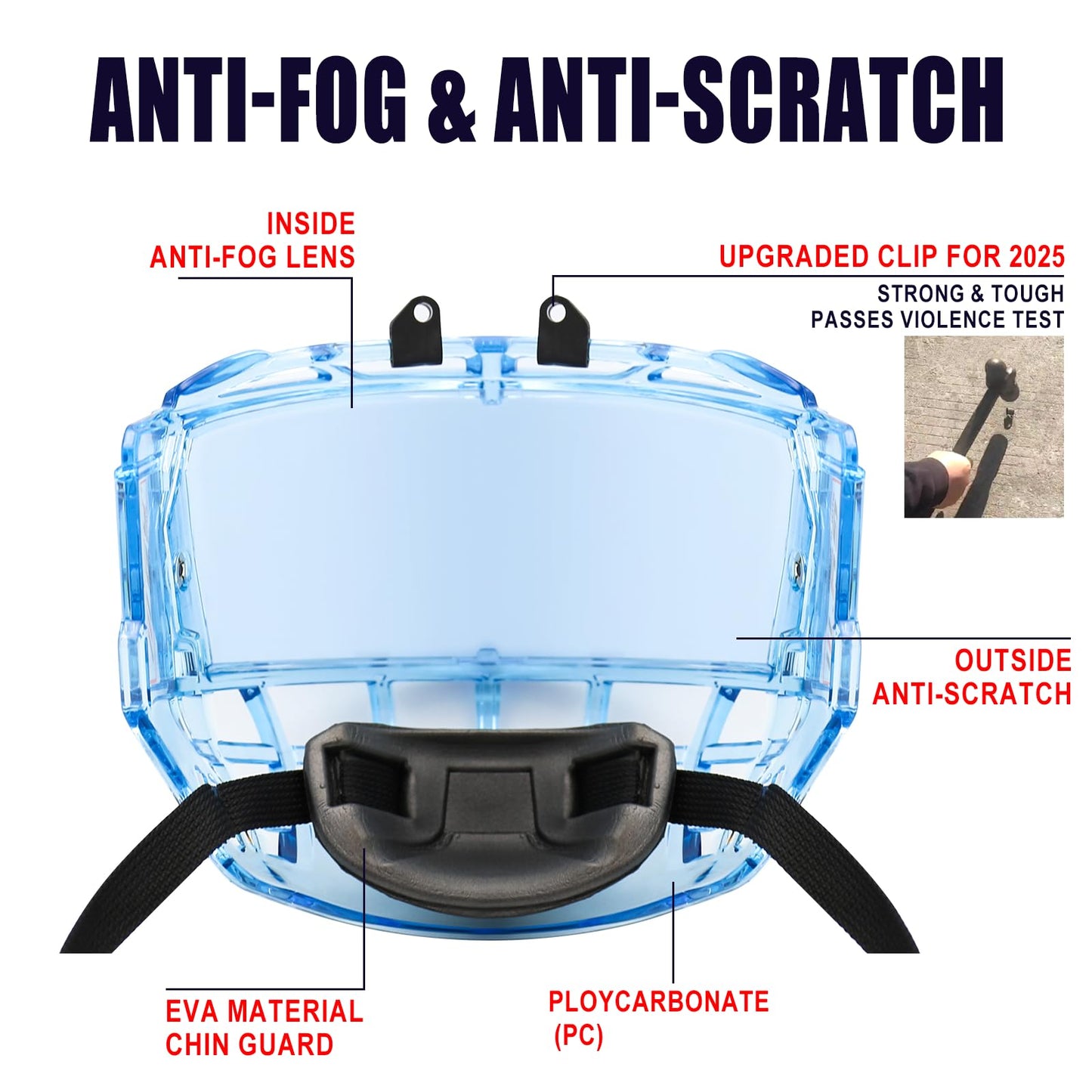 GY Hockey Full Shield Visor Junior Hockey Visor Ice Hockey Helmet Full Face Protection Visor (Clear)