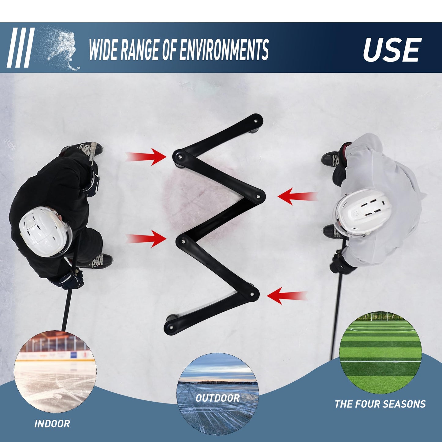 Hockey Training Equipment, Adjustable Hockey Stick Handling Trainer for Puck Control and Coordination, Portable Stickhandling Training Tool