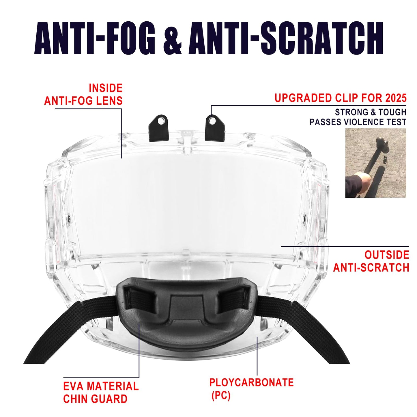 GY Hockey Full Shield Visor Junior Hockey Visor Ice Hockey Helmet Full Face Protection Visor (Clear)