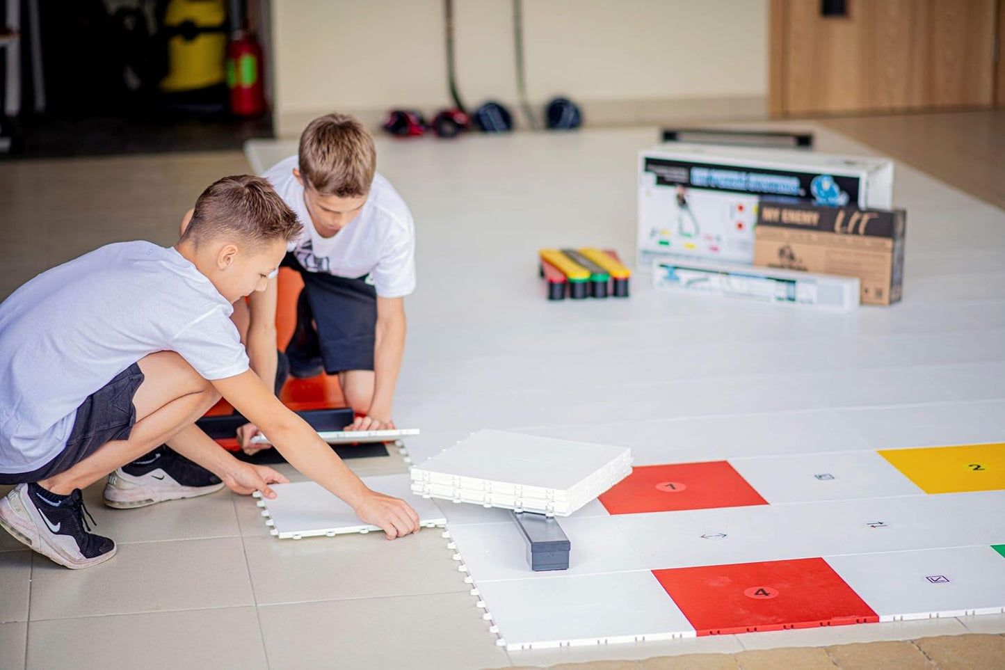 Hockey Revolution My Puzzle Durable Flooring Tiles - Slick Interlocking Training Surface for Stickhandling, Shooting, Passing - Build Your Own Platform (8 Tiles (9.39 sqft)