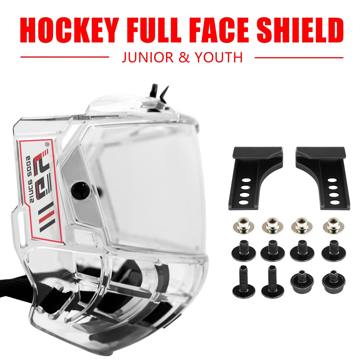 GY Hockey Full Shield Visor Junior Hockey Visor Ice Hockey Helmet Full Face Protection Visor (Clear)
