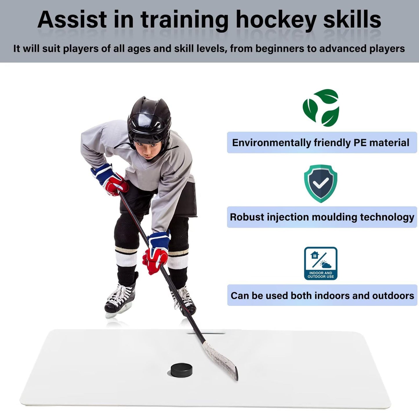 Hockey Shooting Pad Ice Hockey Training Equipment, Use Training Aid for Shooting, Passing & Stickhandling, Portable and Convenient
