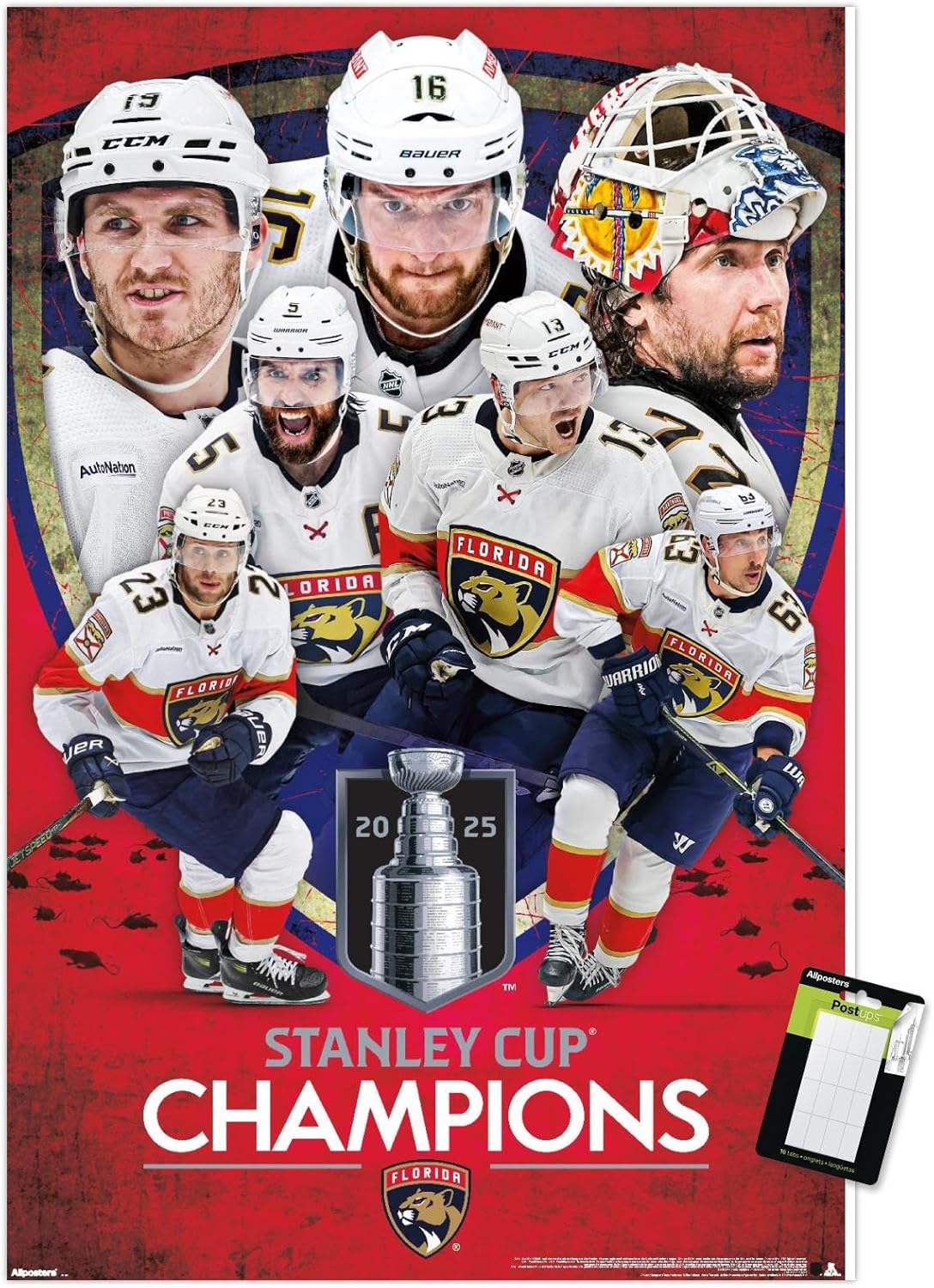 Trends International NHL Florida Panthers - 2025 Stanley Cup Champions Wall Poster, 34L x 22.4W, Premium Unframed Version