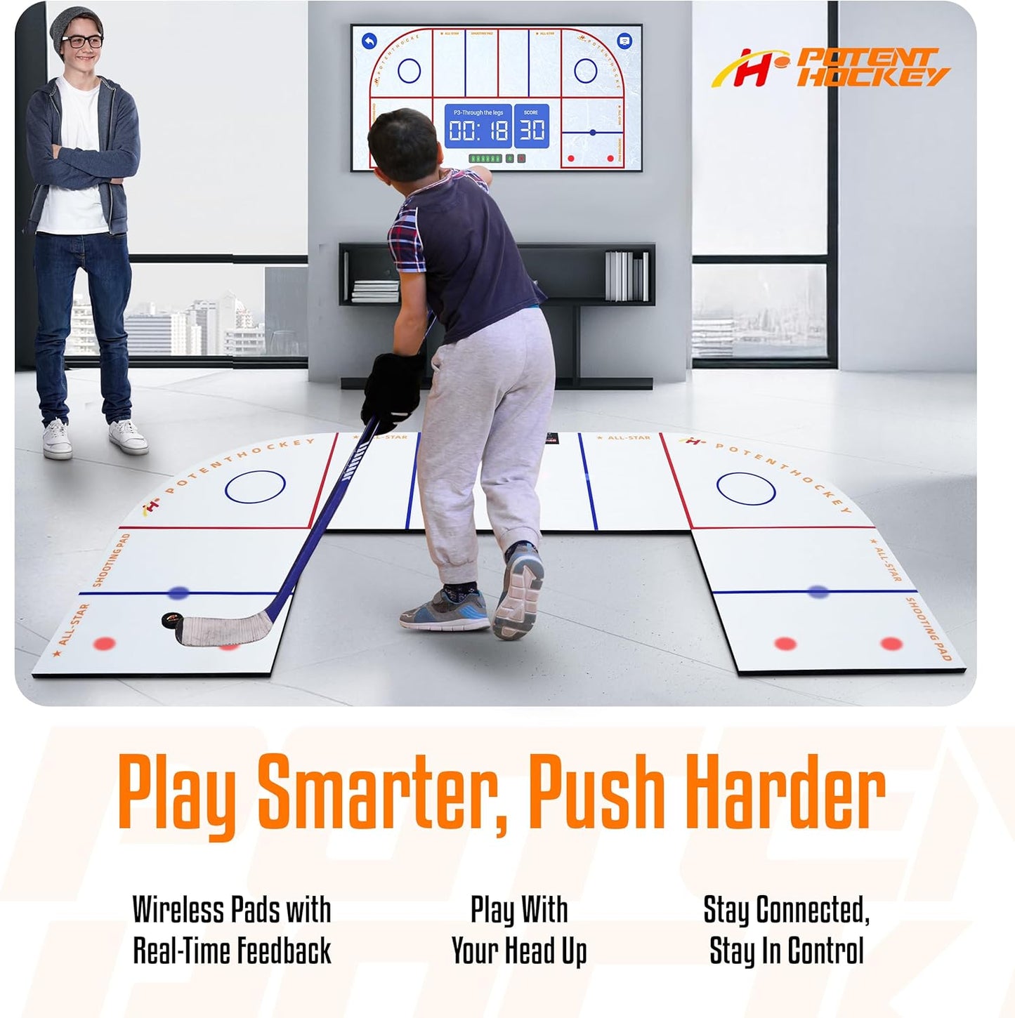 Ultimater Dangler 2.0 - Advanced 270° Stickhandling Training System - Intelligent Sensor-Puck Technology, Dynamic Drill Modes, Smooth Glide Synthetic Ice Pads - Hockey Training Equipment