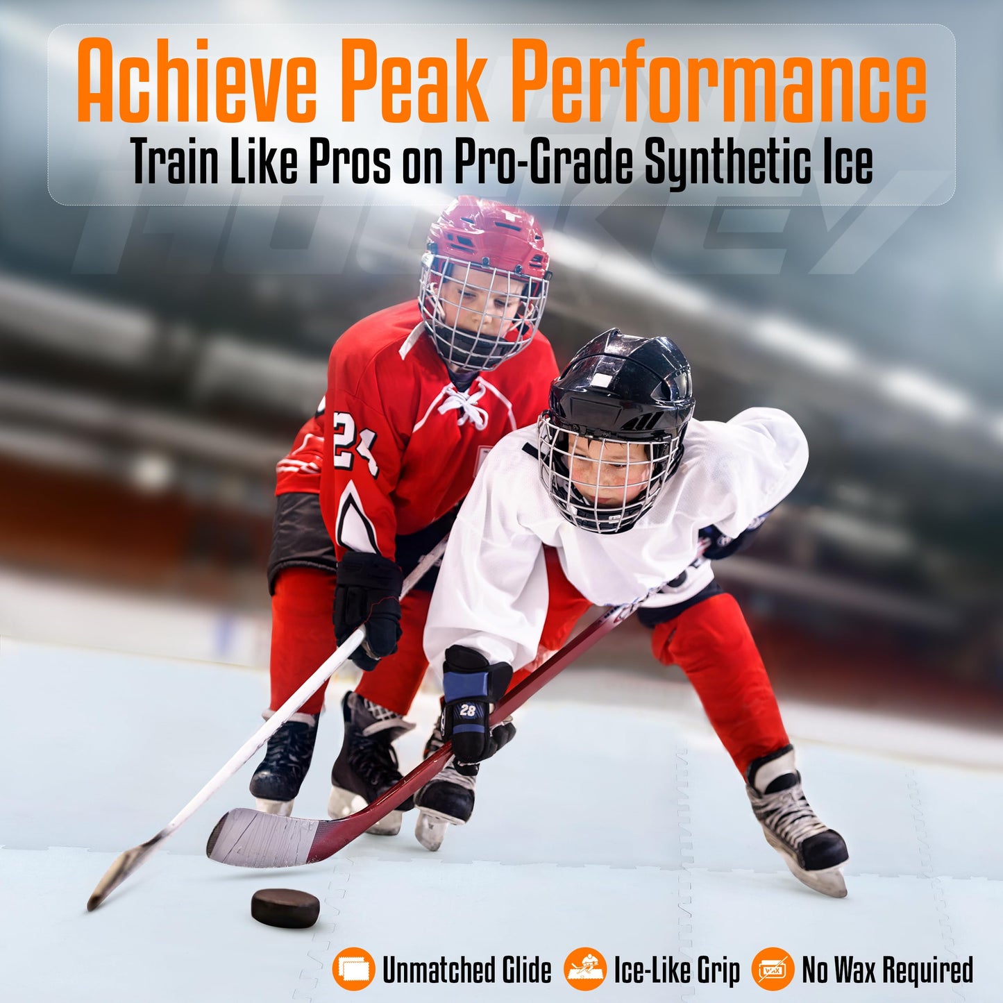 ArcticGlide Synthetic Ice Panels Pro, Easy-to-Assemble, Expandable Artificial Rink, Indoors/Outdoors - Hockey Training