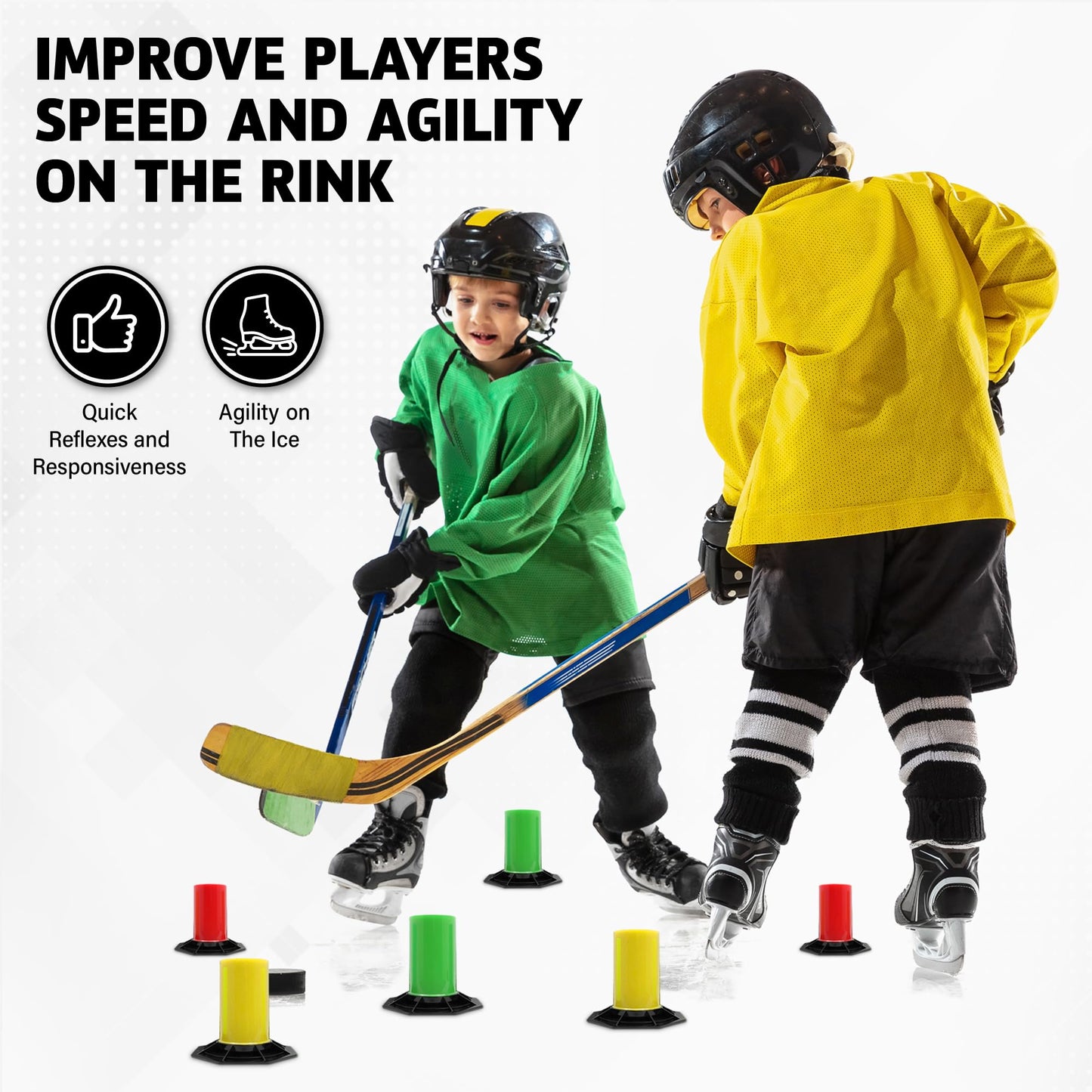 The Snake Trainer - Lightweight Stickhandling Training Tool - Hockey Training Equipment for Puck Control, Reaction Time and Coordination - Portable, Durable and Adjustable