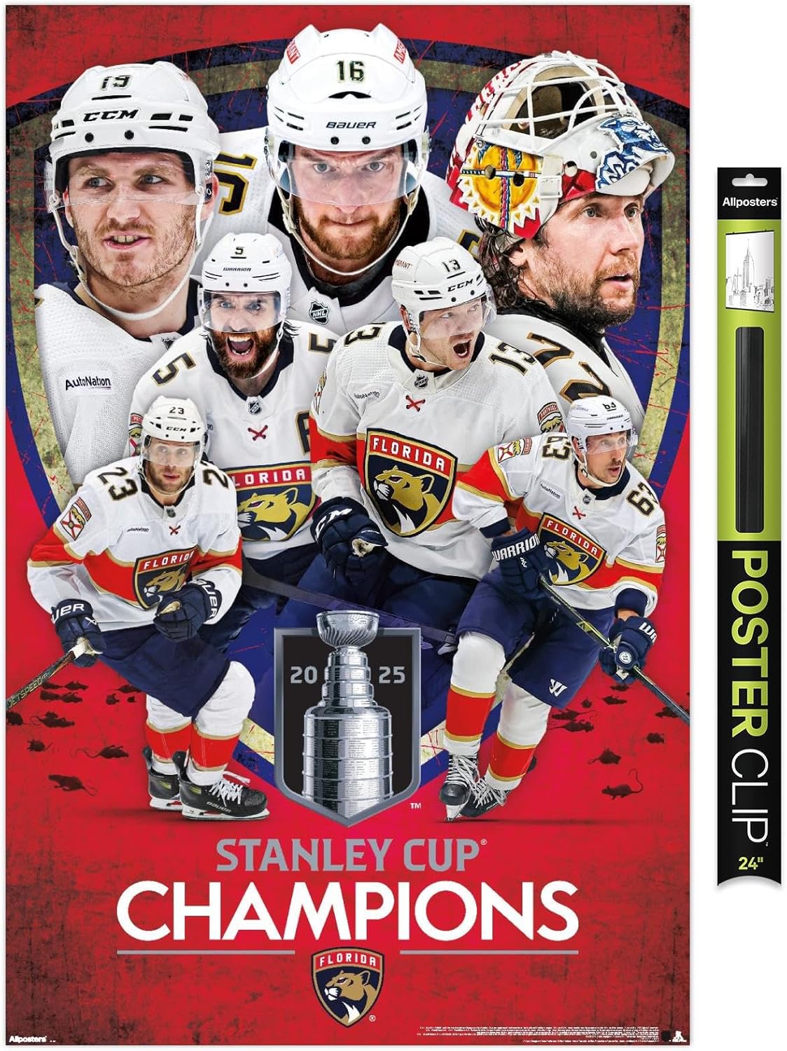 Trends International NHL Florida Panthers - 2025 Stanley Cup Champions Wall Poster, 34L x 22.4W, Premium Unframed Version
