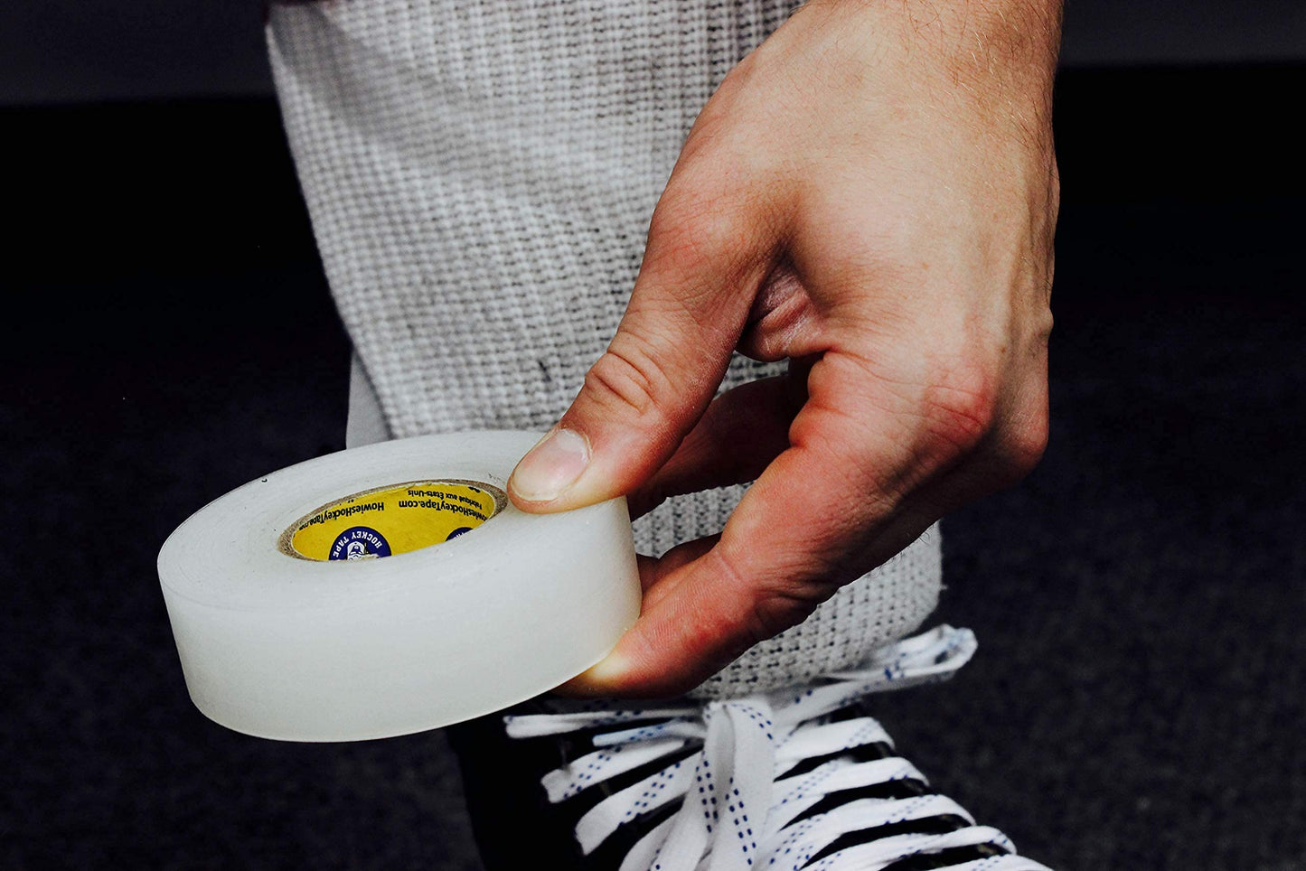 Howies Hockey Tape 6 Roll Pack - Cloth (1 Inch by 25 Yards Long) Clear/Poly (1" x 30yds) Free Tape TIN (Choose Your Colors) White, Black, Clear Shin Pad Sock Tape (6 White)
