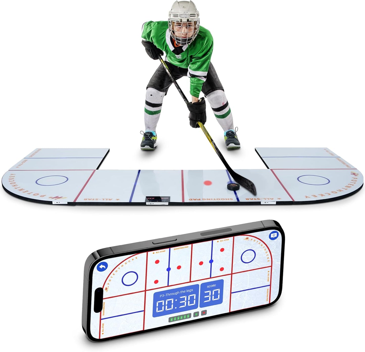 Ultimater Dangler 2.0 - Advanced 270° Stickhandling Training System - Intelligent Sensor-Puck Technology, Dynamic Drill Modes, Smooth Glide Synthetic Ice Pads - Hockey Training Equipment