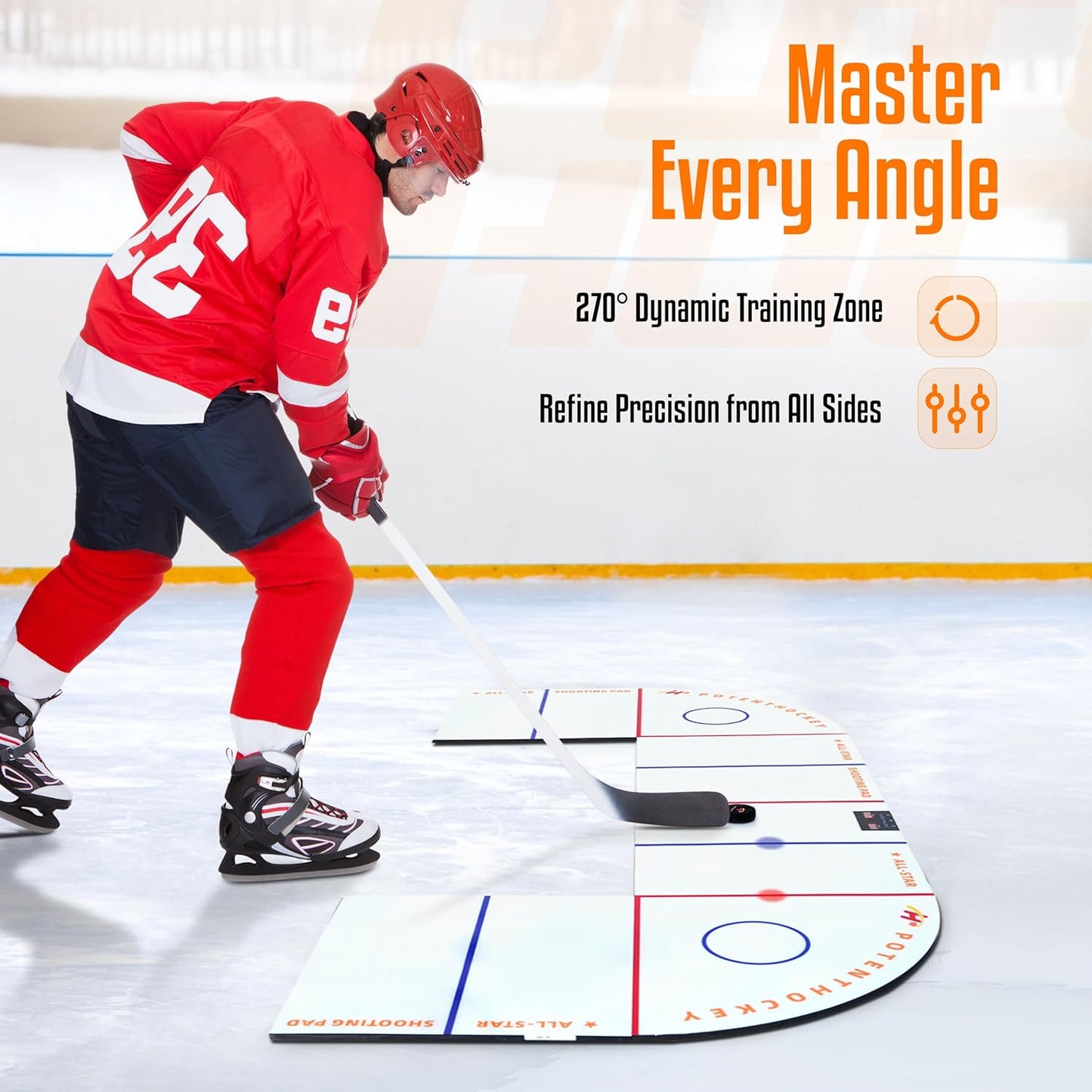 Ultimater Dangler 2.0 - Advanced 270° Stickhandling Training System - Intelligent Sensor-Puck Technology, Dynamic Drill Modes, Smooth Glide Synthetic Ice Pads - Hockey Training Equipment