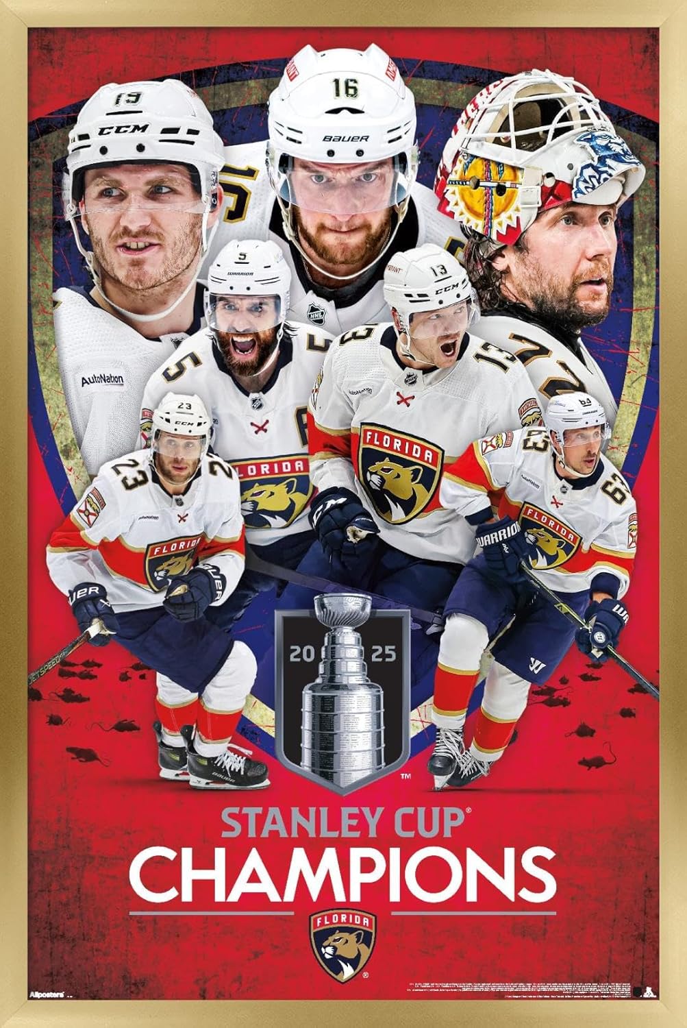 Trends International NHL Florida Panthers - 2025 Stanley Cup Champions Wall Poster, 34L x 22.4W, Premium Unframed Version
