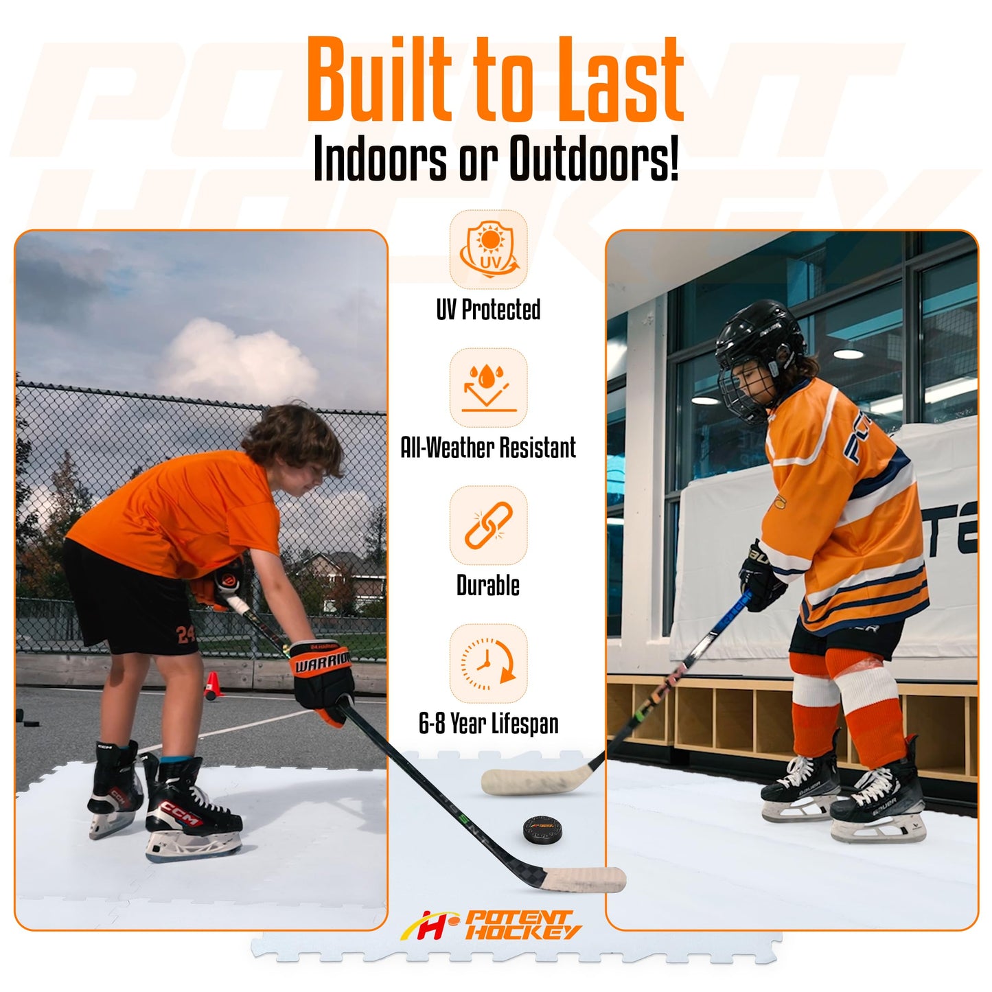 ArcticGlide Synthetic Ice Panels Pro, Easy-to-Assemble, Expandable Artificial Rink, Indoors/Outdoors - Hockey Training