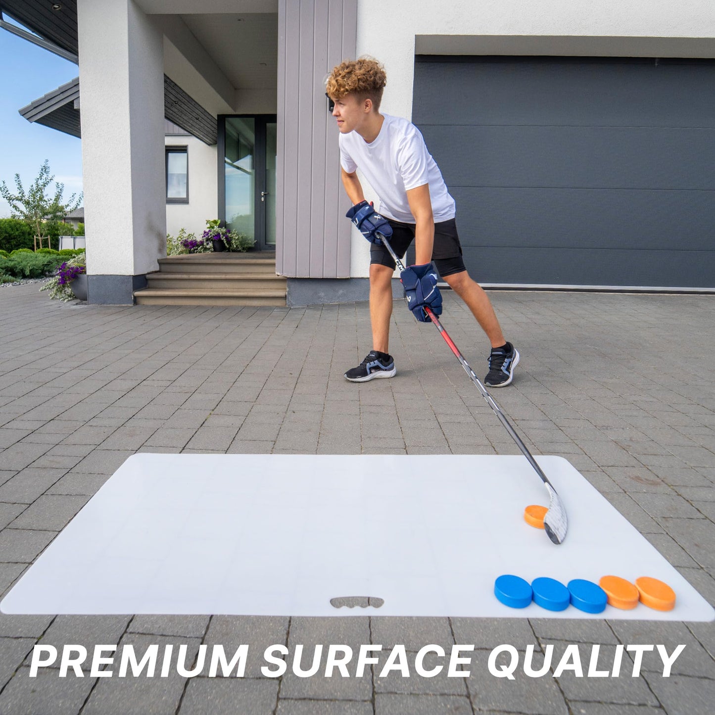 Hockey Revolution Shoot Pad - Hockey Sports Training Aid for Shooting, Passing and Stick handling - Hockey Skills Training Practice Surface 30"x 60" - Reel Ice Feeling Roll Board