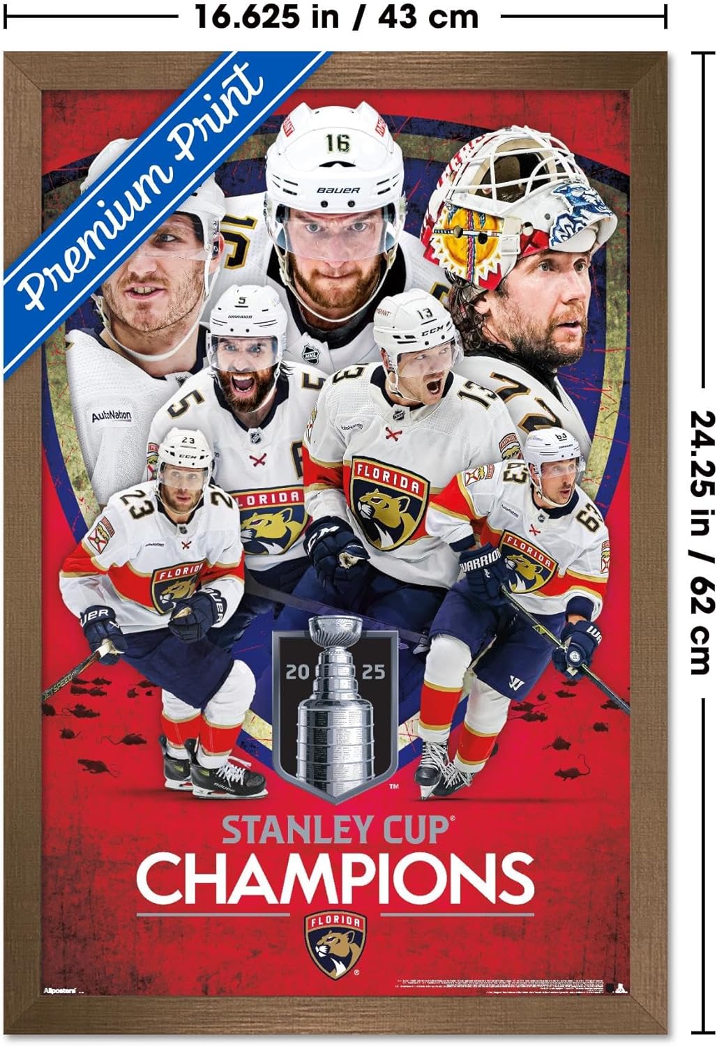 Trends International NHL Florida Panthers - 2025 Stanley Cup Champions Wall Poster, 34L x 22.4W, Premium Unframed Version