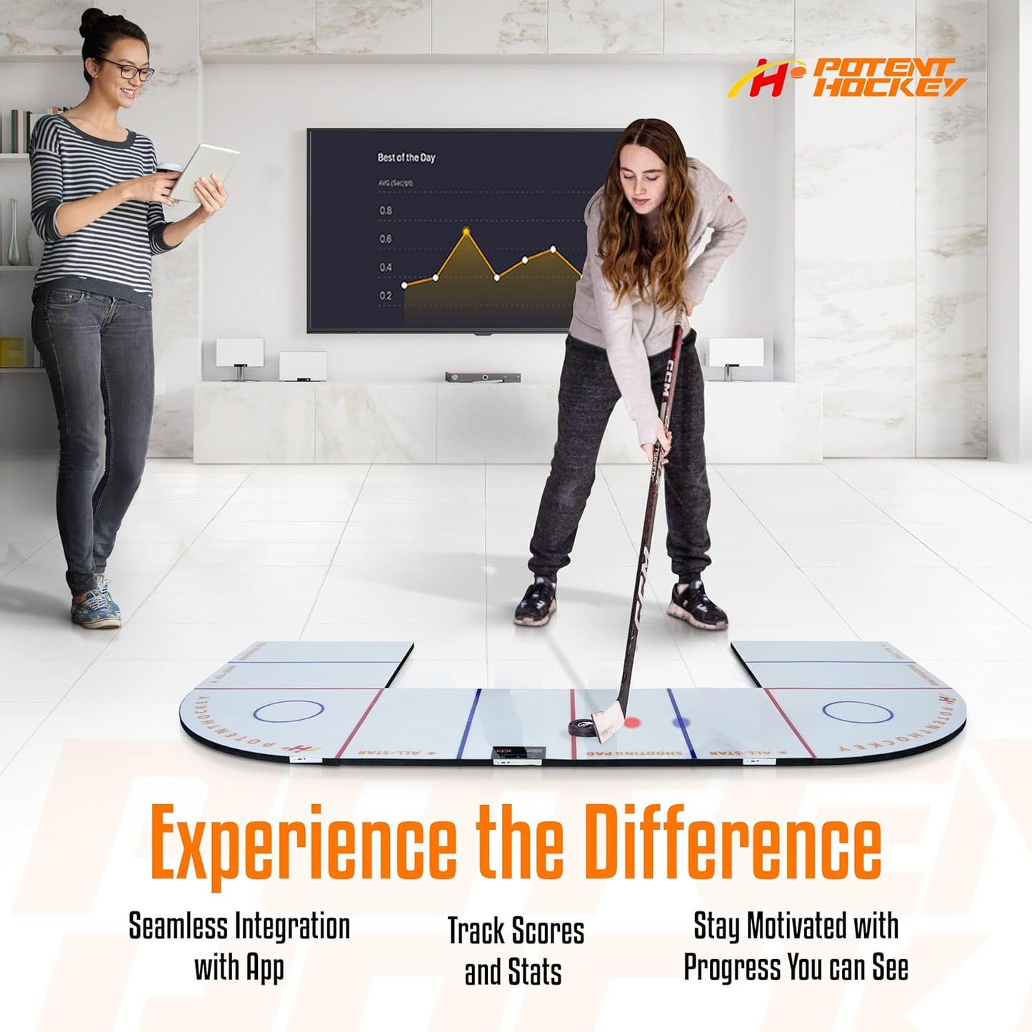 Ultimater Dangler 2.0 - Advanced 270° Stickhandling Training System - Intelligent Sensor-Puck Technology, Dynamic Drill Modes, Smooth Glide Synthetic Ice Pads - Hockey Training Equipment