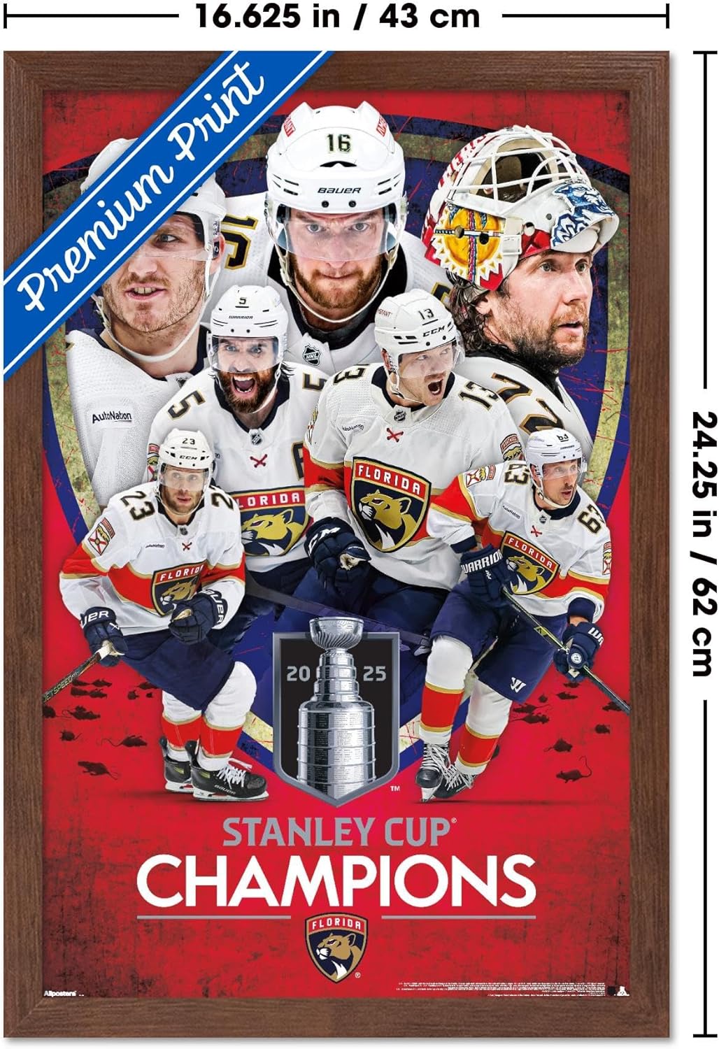 Trends International NHL Florida Panthers - 2025 Stanley Cup Champions Wall Poster, 34L x 22.4W, Premium Unframed Version