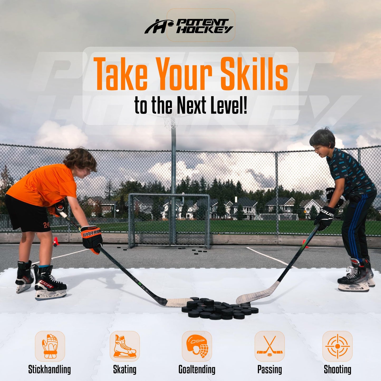 ArcticGlide Synthetic Ice Panels Pro, Easy-to-Assemble, Expandable Artificial Rink, Indoors/Outdoors - Hockey Training