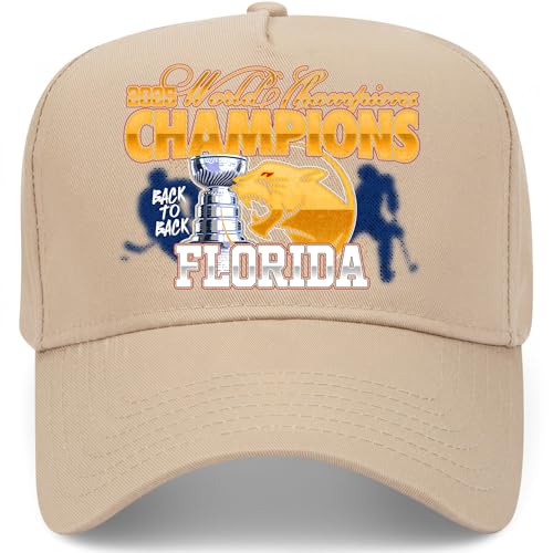 Florida Hockey 2025 World Champions Vintage Trucker Hat | Cup Final Trendy Sports | Premium Snapback Hat for Men & Women