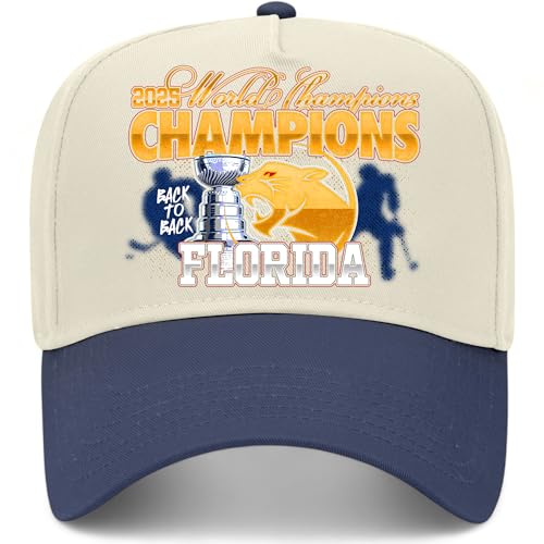 Florida Hockey 2025 World Champions Vintage Trucker Hat | Cup Final Trendy Sports | Premium Snapback Hat for Men & Women