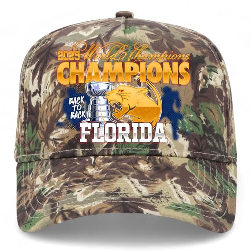 Florida Hockey 2025 World Champions Vintage Trucker Hat | Cup Final Trendy Sports | Premium Snapback Hat for Men & Women