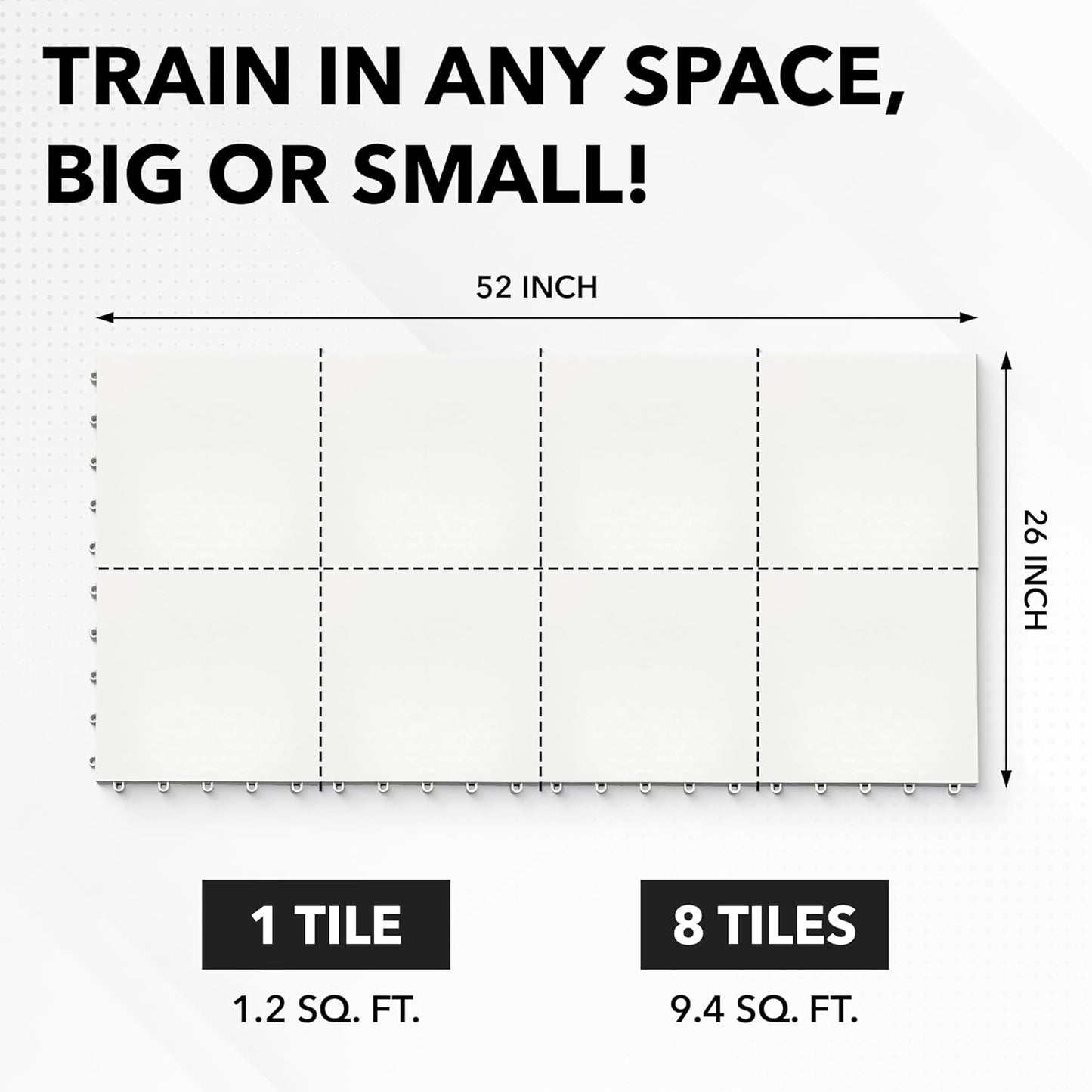 Dryland Flooring Tiles for Hockey Training - 8-Pack Hockey Tiles (9.4 sqft) for Shooting, Passing, Stickhandling - Not Skateable Synthetic Ice Tiles for Hockey Practice