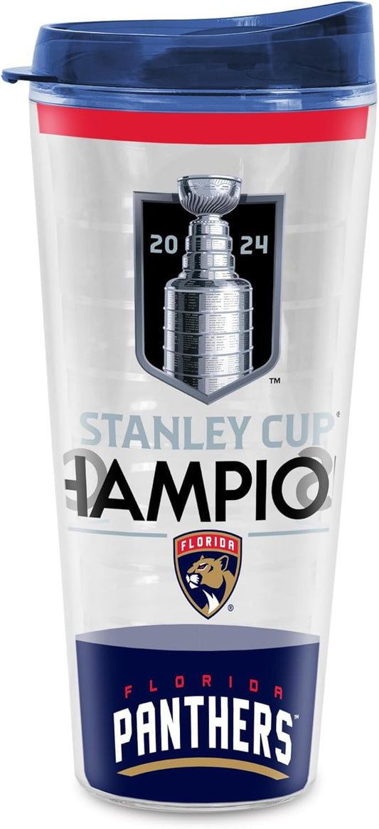 Rico Industries NHL Hockey Florida Panthers 2024 Stanley Cup Champions Double Wall 20oz Tritan Tumbler