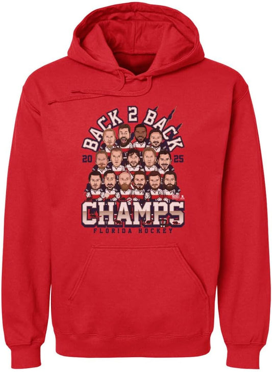 500 LEVEL Florida Hockey 2025 Back to Back World Champs Men's Hoodie Sweatshirt