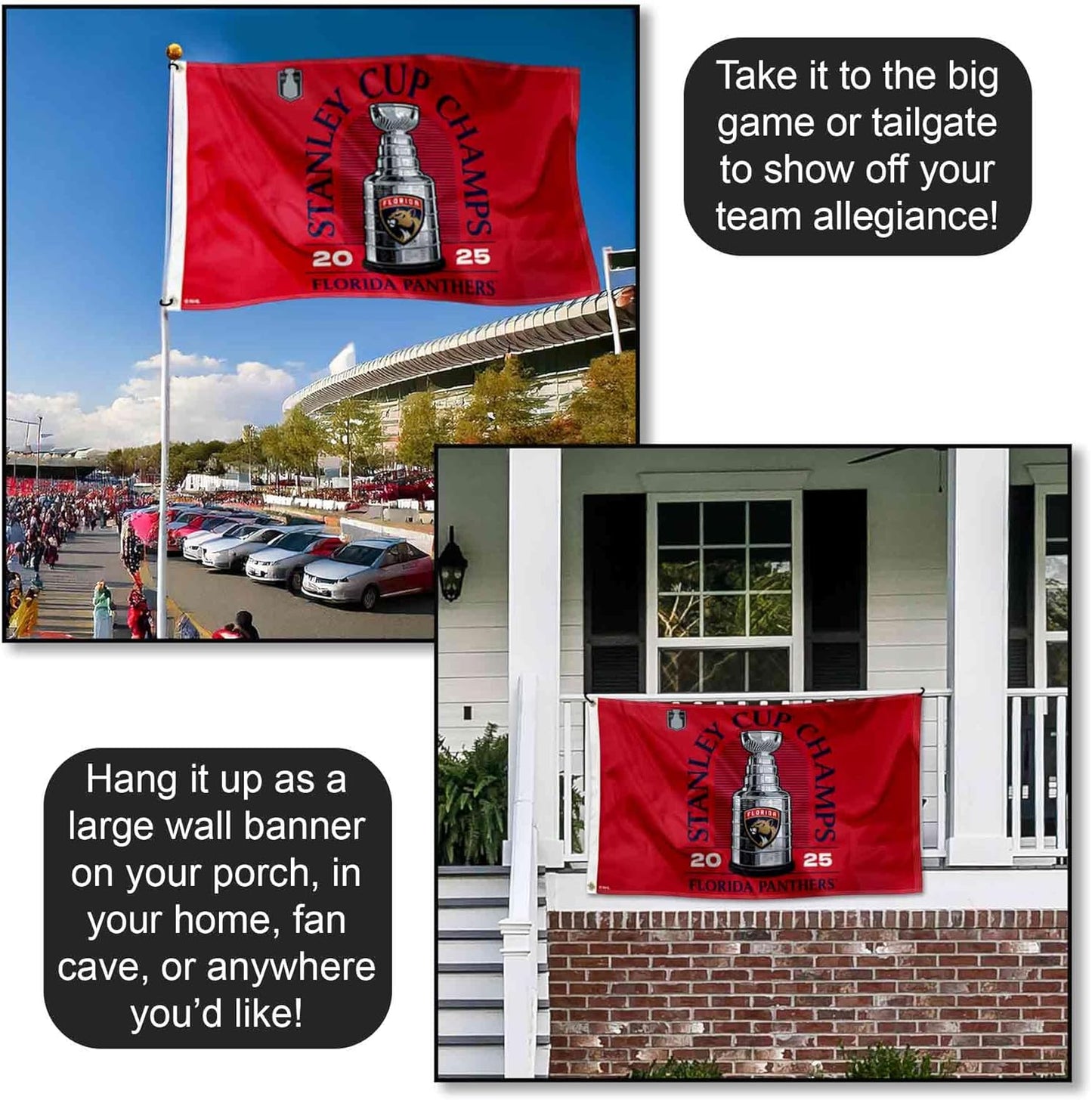 Florida Panthers 2025 Stanley Cup Champions Banner Flag