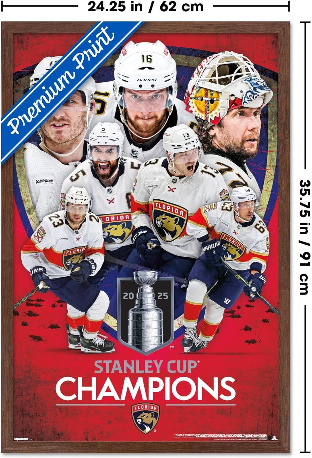 Trends International NHL Florida Panthers - 2025 Stanley Cup Champions Wall Poster, 34L x 22.4W, Premium Unframed Version