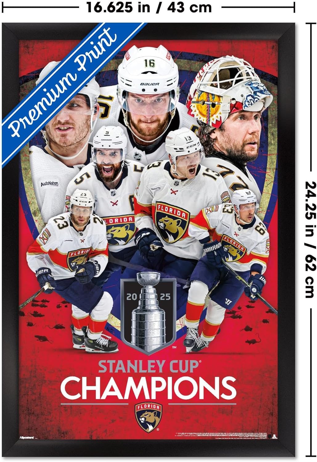 Trends International NHL Florida Panthers - 2025 Stanley Cup Champions Wall Poster, 34L x 22.4W, Premium Unframed Version